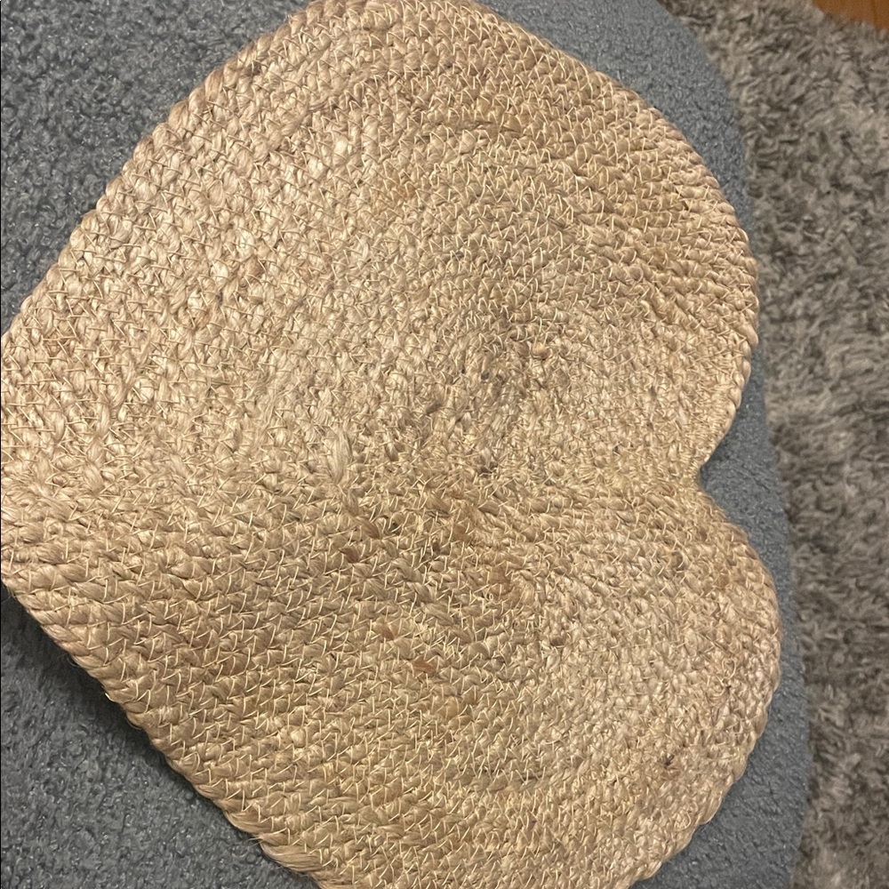 Heart-Shaped Woven Straw Placemat